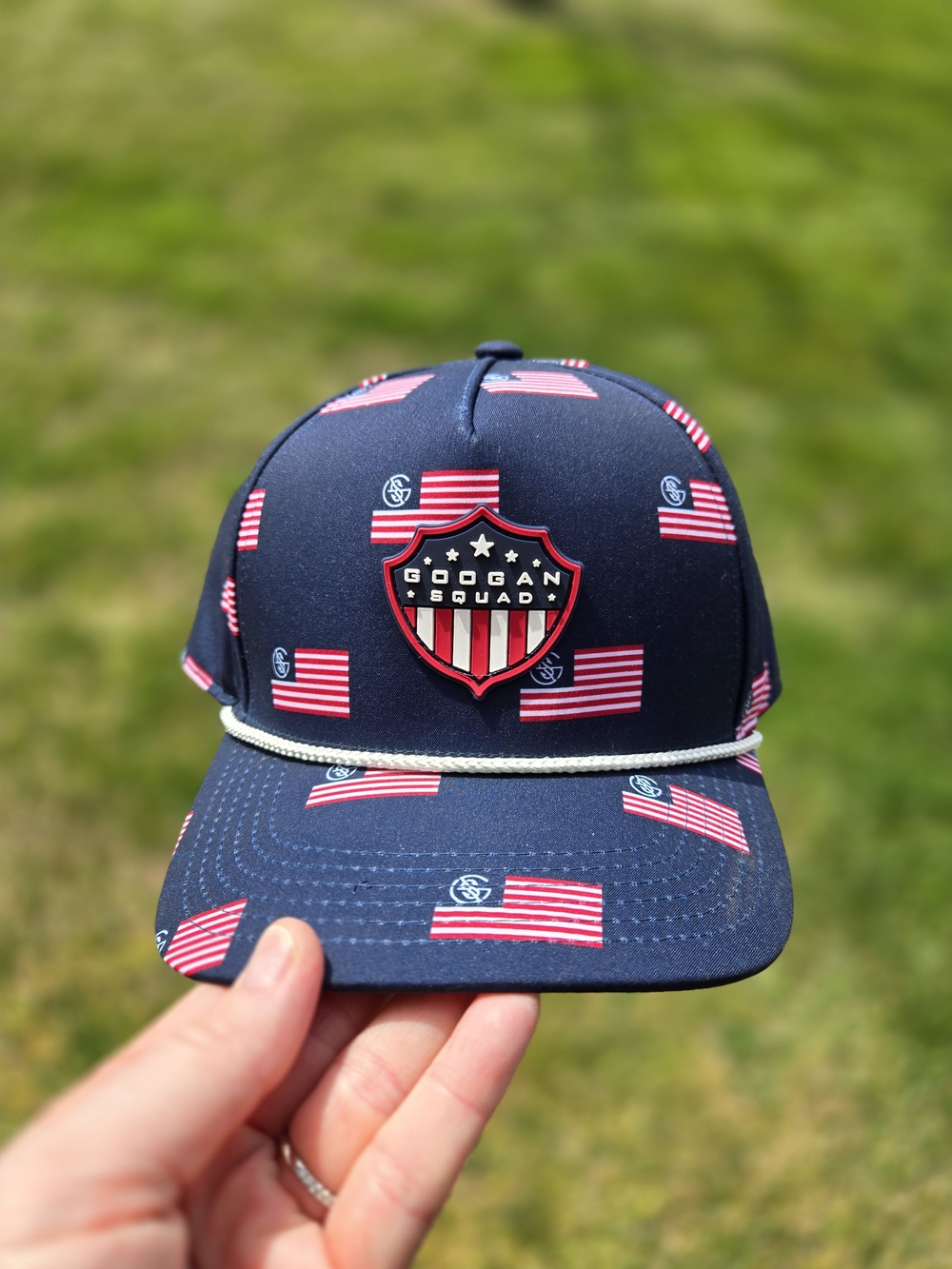 Navy Flag Rope-Trim Baseball Cap